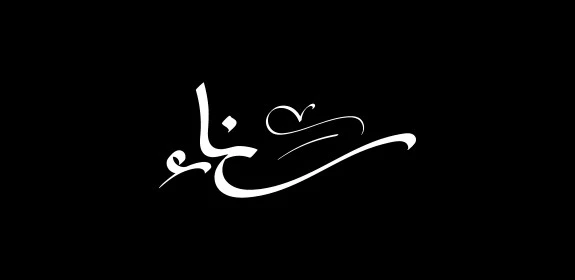  اسم عربي للإناث, مخطوطة اسم سناء باللون الابيض باللغه العربيه, فنون الخط العربي الأصيل, خلفية سوداء, فيكتور اليستريتور