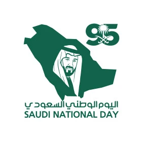 National occasions and holidays, celebrating Saudi National Day on September 23, Flag Day on March 11, the banner of unification and the national emblem, commemorating the 95th anniversary of Saudi Arabia, phrases and texts in Arabic, Illustrator vector