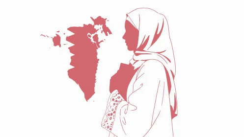 Elegance and attention to appearance, modern women's fashion, cartoon character of a veiled Saudi Arabian Gulf woman wearing a white background, vector illustrator