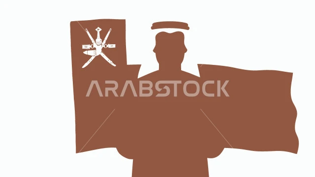 مفهوم الرجولة والثقة بالنفس, رجل عربي خليجي إماراتي يرتدي الكندورة والغترة يقف باستقامة، الأناقة والاهتمام بالمظهر الخارجي، خلفية بيضاء ، فيكتور اليستريتور