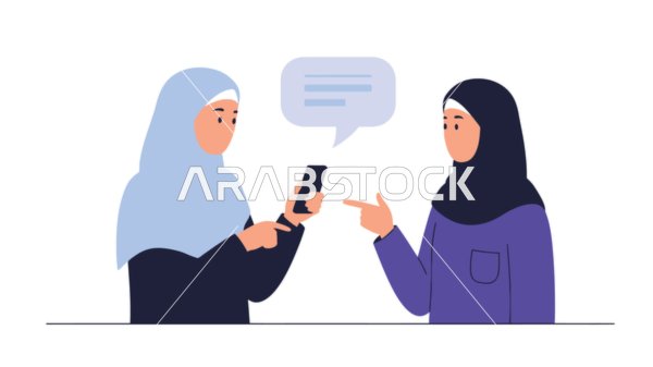 Concern for elegance and outward appearance, the concept of femininity and softness, a veiled Saudi Arabian Gulf woman wearing an abaya standing straight, white background, vector illustrator