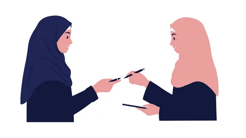 الاهتمام بالأناقة والمظهر الخارجي, مفهوم الأنوثة والنعومة, امرأة عربية خليجية سعودية محجبة ترتدي عباءة تقف باستقامة, خلفية بيضاء، فيكتور اليستريتور