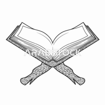 An illustration of an open book resting on a decorative stand, suitable for coloring or educational purposes, depicting knowledge and learning, isolated, decorative and occasions, with a white background, vector illustrator.