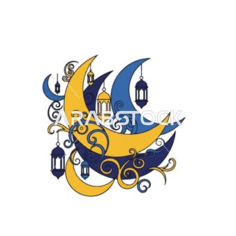 رسوم توضيحية للفوانيس الإسلامية العربية, أعياد ومناسبات دينية, قالب تصميم لمجموعة من المصابيح الرمضانية بأشكال مختلفة، هلال شهر رمضان المبارك، ديكورات وزينة رمضان، خلفية بيضاء، فيكتور اليستريتور