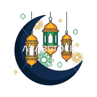 Illustrations of Arabic Islamic lanterns, religious holidays and occasions, design template for a collection of Ramadan lamps in different shapes, crescent of the blessed month of Ramadan, Ramadan decorations and ornaments, white background, vector illustrator.