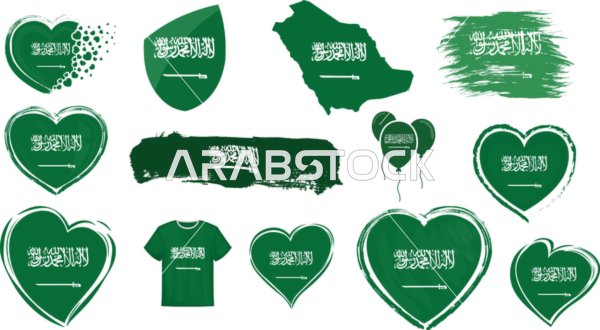 فيكتور تصميم علم السعودية على خلفية بيضاء، يوم العلم السعودي 11 مارس، لا اله الا الله محمد رسول الله، مناسبات واعياد وطنية، فيكتور اليستريتور
