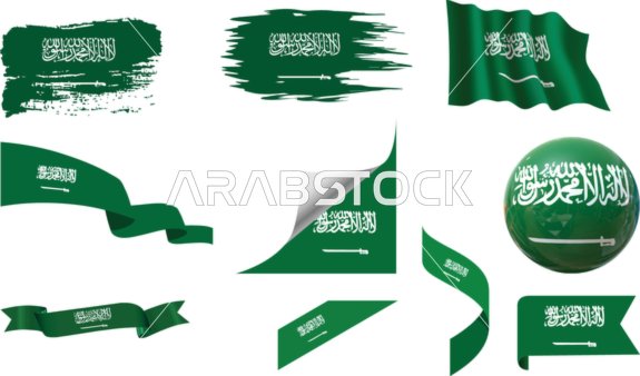 Vector design of the Saudi flag on a white background, Saudi Flag Day March 11, there is no god but Allah, Muhammad is the Messenger of Allah, national occasions and holidays, vector illustrator.