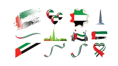 UAE Flag Day, November 3, vector design of the UAE flag on a white background, national occasions and holidays, vector illustrator.