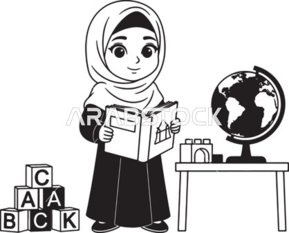 فيكتور سكيتش لمعلمة روضة أطفال كرتونية أحادية اللون، مهن و وظائف ، فيكتور اليستريتور