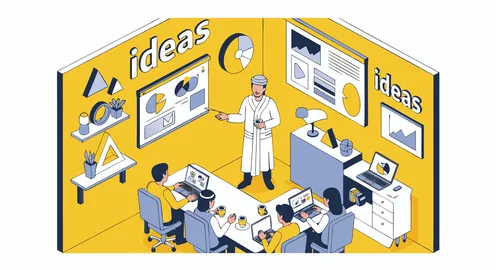 مسارًا للنجاح بروح تعاونية ورؤى مستندة إلى البيانات، رسم كرتوني لاجتماع ديناميكي للعقول العربيين الخليجيين الإماراتيين يناقشون استراتيجيات النمو والحلول المبتكرة في بيئة مكتبية حديثة، العمل بروح الفريق، فيكتور اليستريتور.