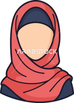 الاناقة والانوثة والنعومة, مفهوم الالتزام بالحجاب, رسوم توضيحية لفتاة عربية خليجية سعودية مسلمة ترتدي الحجاب الملون, أزياء محجبات عصرية, خلفية بيضاء, فيكتور اليستريتور