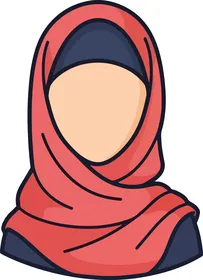 الاناقة والانوثة والنعومة, مفهوم الالتزام بالحجاب, رسوم توضيحية لفتاة عربية خليجية سعودية مسلمة ترتدي الحجاب الملون, أزياء محجبات عصرية, خلفية بيضاء, فيكتور اليستريتور