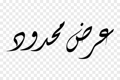 Vector design of a manuscript, elegant Arabic calligraphy of the phrase "Limited Offer" in dark black color with a contemporary fluid design, vector illustrator.