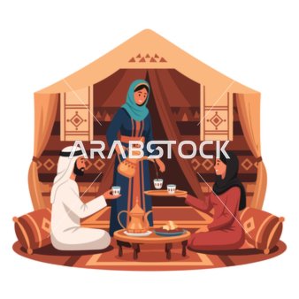 الضيافة العربية التقليدية: مشاركة الشاي والثقافة في الخيمة