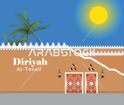 فيكتور لموقع الطريف في الدرعية، أحد مواقع التراث العالمي في الرياض، المملكة العربية السعودية، تصميم معماري نجدي تقليدي مصنوع من الطين وأشجار النخيل ولمسة فنية عصرية، المشاريع الثقافية والتعليمية والسياحية، فيكتور اليستريتور