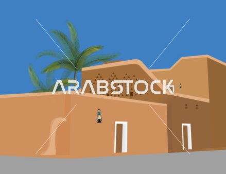 فيكتور لموقع الطريف في الدرعية، أحد مواقع التراث العالمي في الرياض، المملكة العربية السعودية، تصميم معماري نجدي تقليدي مصنوع من الطين وأشجار النخيل ولمسة فنية عصرية، المشاريع الثقافية والتعليمية والسياحية، فيكتور اليستريتور