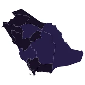 Map of the political administrative divisions of the Kingdom of Saudi Arabia, national projects, and trademarks, vector illustrator.
