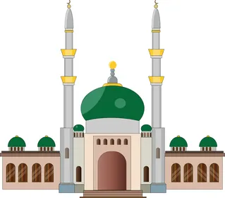 مفهوم العبادة والتقرب إلى الله تعالى, الهندسة الفنية المعمارية لبناء المساجد في المملكة العربية السعودية,  فيكتور لمبنى مسجد, اماكن اسلامية مقدسة, خلفية بيضاء , فيكتور اليسريتور