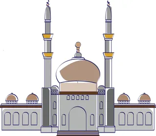 مفهوم العبادة والتقرب إلى الله تعالى, الهندسة الفنية المعمارية لبناء المساجد في المملكة العربية السعودية,  فيكتور لمبنى مسجد, اماكن اسلامية مقدسة, خلفية بيضاء , فيكتور اليسريتور