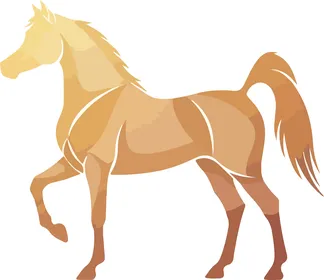 فيكتور رسم توضيحي ، فرس ذهبي ، خيل عربي اصيل ، الرشاقة والقوة في شكل فني مميز،فيكتور اليسترتيور