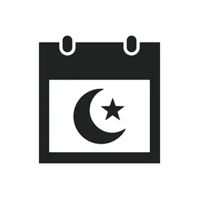 Design of a Ramadan fasting symbol in black on a white background, Islamic Ramadan drawings and decorations, the concept of worship and drawing closer to God, prayer in the mosque, vector illustrator.