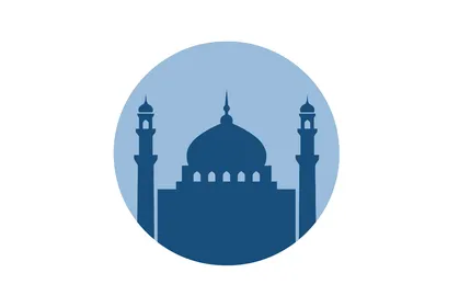Circular Badge Silhouette Mosque