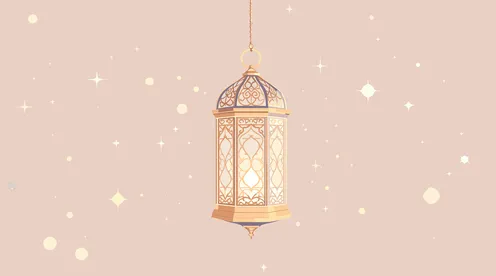 Ramadan design template, golden metal lantern for the blessed month of Ramadan, decorations for Islamic occasions, purple background, Illustrator vector.