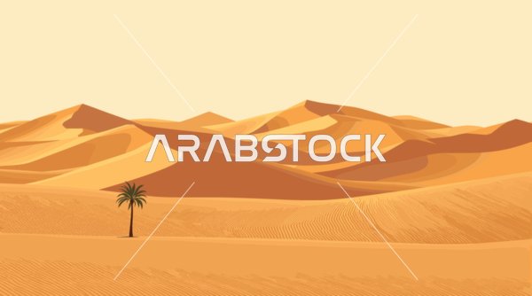 الصحراء العربية السعودية، كثبان رملية ناعمة، فيكتور الستريتور، خلفية طبيعية هادئة