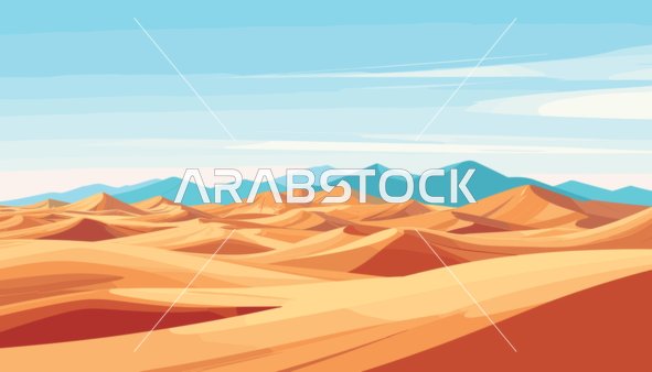 الصحراء العربية السعودية، كثبان رملية ناعمة، فيكتور الستريتور، خلفية طبيعية هادئة