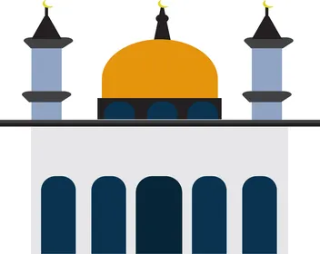 Traditional Islamic Architecture Vector Icon for Greeting Cards
