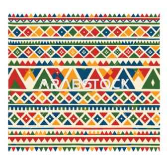 نمط السدو البدوي التقليدي بزخارف هندسية ملونة