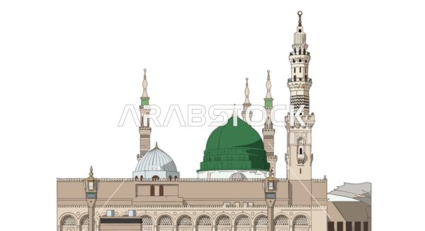 Al-Masjid an-Nabawi Medina Vector Illustration