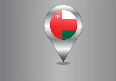 Oman Flag Map Pin Location Marker Icon
