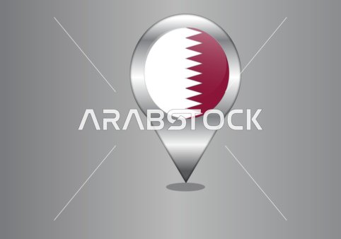 أيقونة دبوس خريطة علم قطر مؤشر موقع فيكتور