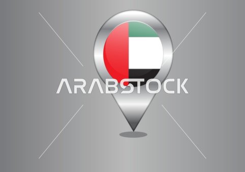 أيقونة دبوس خريطة معدني بعلم الإمارات