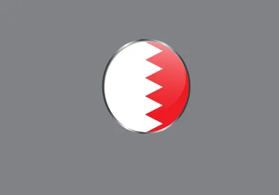 Bahrain National Flag Glossy 3D Circular Button Icon