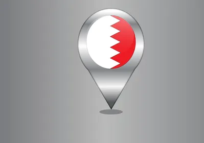 Bahrain Flag Map Pin Location Icon Vector