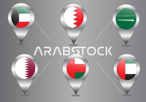 دبوس خريطة علم الإمارات العربية المتحدة - أيقونة موقع معدنية ثلاثية الأبعاد مع ظل