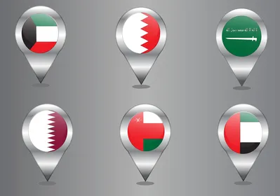 دبوس خريطة علم الإمارات العربية المتحدة - أيقونة موقع معدنية ثلاثية الأبعاد مع ظل