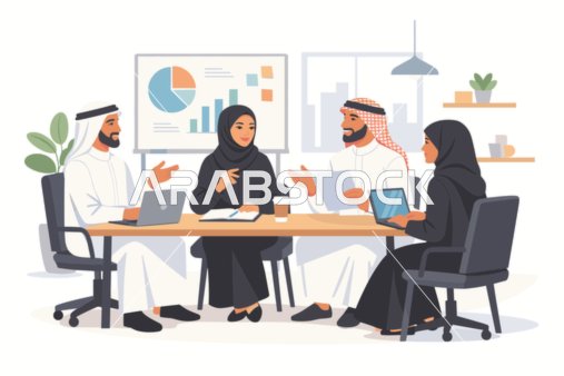 اجتماع فريق عمل سعودي في مكتب حديث رسوم