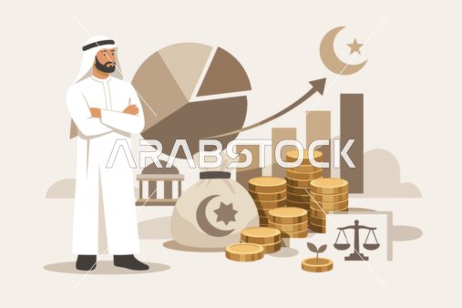 Saudi Businessman with Islamic Finance and Banking Elements