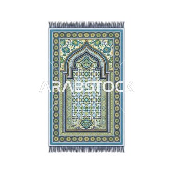 سجادة صلاة إسلامية تقليدية بنقوش المحراب