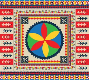 Traditional Saudi Al-Qatt Al-Asiri Geometric Pattern