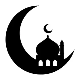 أيقونة متجه لظلال المسجد مع الهلال