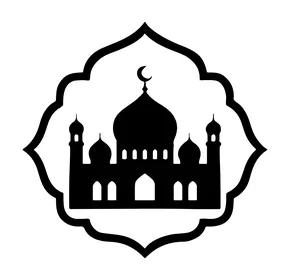 أيقونة مسجد مع إطار إسلامي زخرفي فيكتور