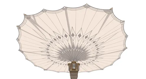 رسم توضيحي لمظلة المسجد النبوي في المدينة المنورة