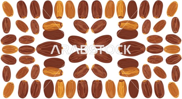 Symmetrical Dates Fruit Vector Illustration Pattern