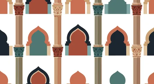 نمط زخرفي للأقواس والأعمدة المعمارية الإسلامية