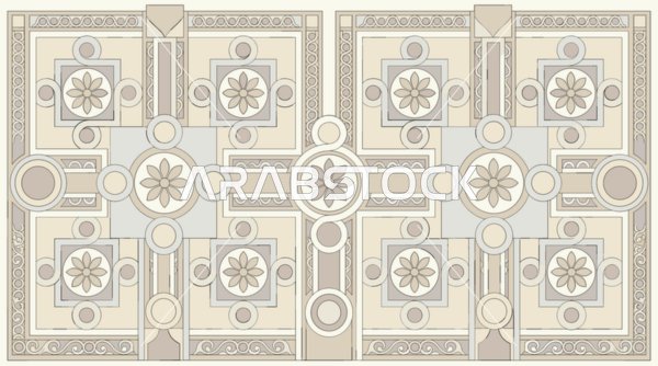 Geometric Floral Pattern Vector Symmetrical Design