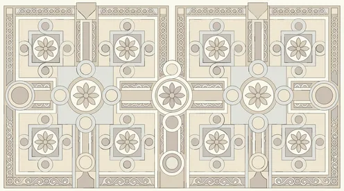 Geometric Floral Pattern Vector Symmetrical Design